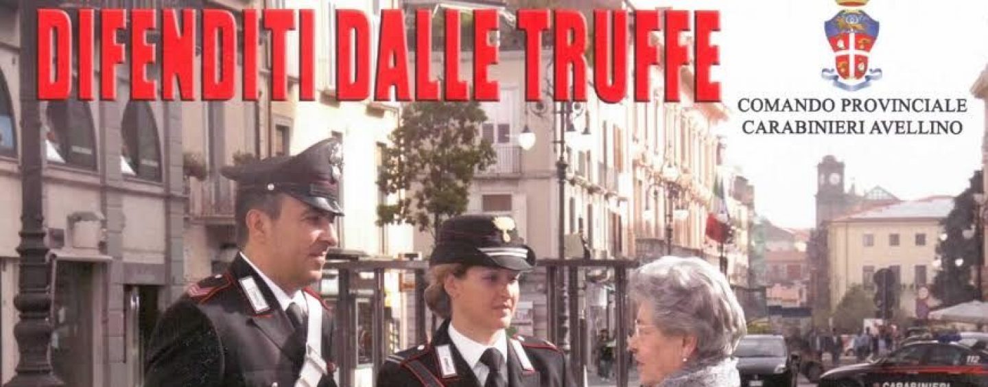 Ancora truffe in Irpinia, raggirata 90enne di Castelvetere sul Calore da un sedicente corriere