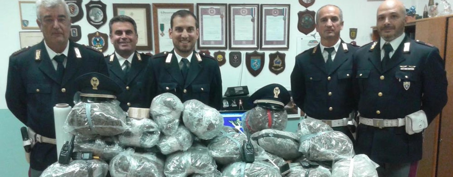 A16, arrestati due trafficanti di droga. Sequestrato mezzo milione di euro di marijuana