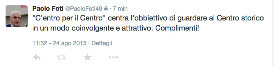 Il tweet di Foti sulla manifestazione