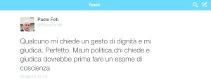 Il tweet di Foti