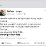 Il commento su facebook di Stefano Luongo